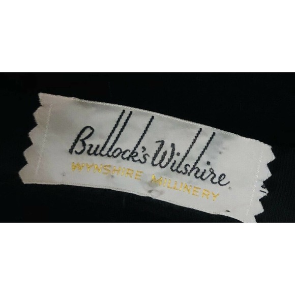 Bullocks Willshire Wynshire Millinery Luxuria Italy Black Vintage Wool Felt Hat - Picture 3 of 10